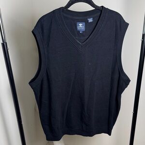 Men's Pebble Beach Black Cotton Knit Preppy Golf Sweater Vest Size Large